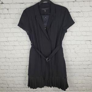 FOREST LILY | snap close belted removable pleated hem short sleeve dress